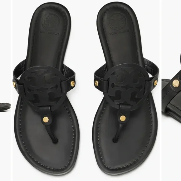 Tory Burch Miller Thong Black Sandals - Picture 3 of 12